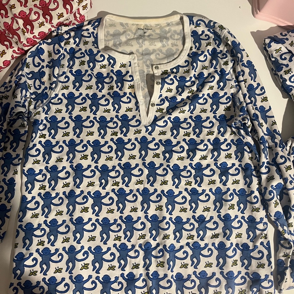 Blue monkey pajama set